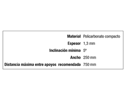 Placa Policarbonato Compacto Engatillado 3